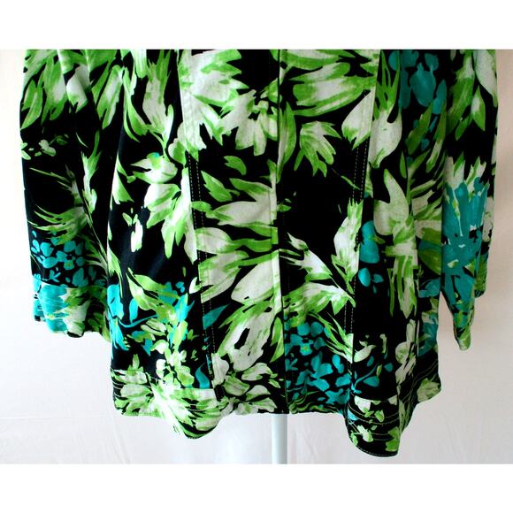 Draper's & Damon's Women's Long Sleeve Multi Color Floral Zip Unlined Jacket XL - Picture 3 of 10